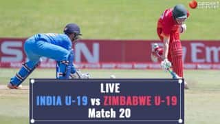 Live Cricket Score, India vs Zimbabwe, ICC Under-19 World Cup 2018: India win by 10 wickets